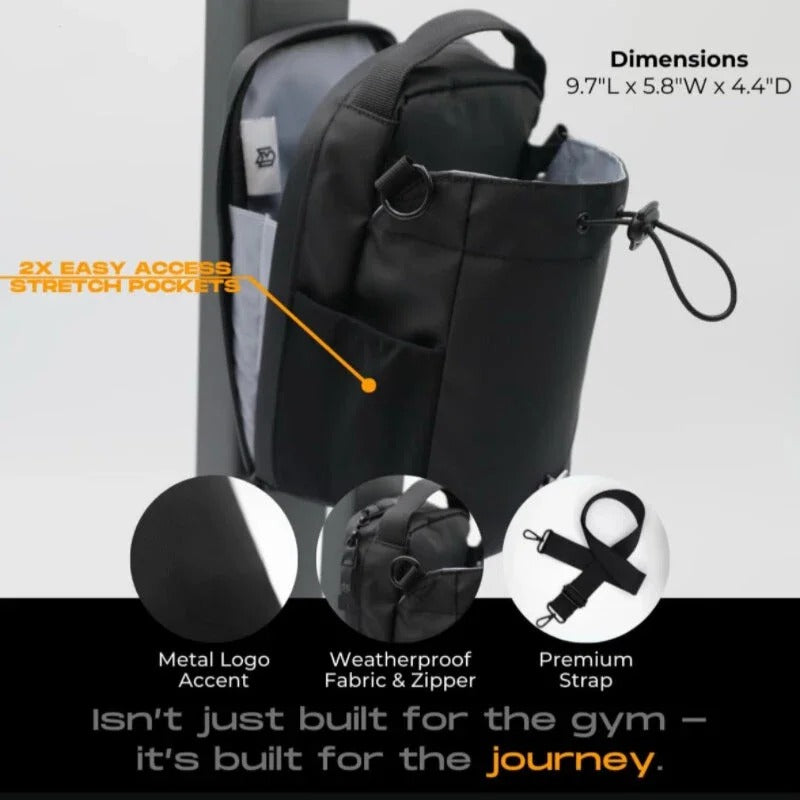 Magnetic Gym Bag for Men and Women – Sling Bottle with Magnetic Attachment | Water Bottle Holder, Gym Pouch, Crossbody Bag for Travel, Sports, Work, Fitness